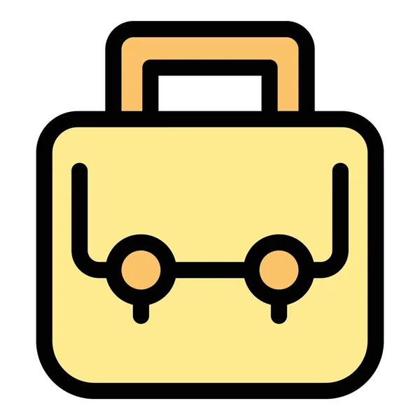 ユーザースーツケースアイコン 概要白い背景色フラットに隔離されたウェブデザインのためのユーザースーツケースベクトルアイコン — ストックベクタ