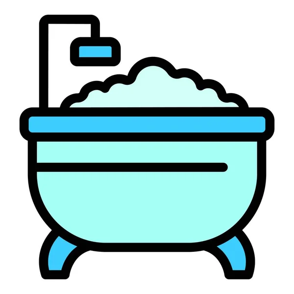 浴缸的图标 在白色背景色平面上隔离网页设计的浴缸矢量图标 — 图库矢量图片