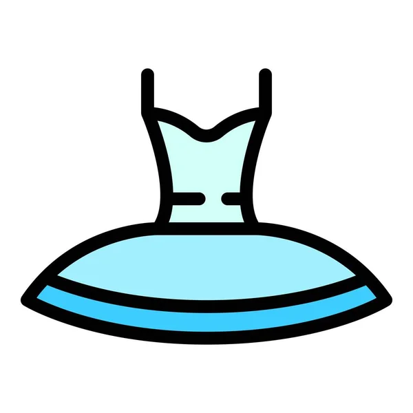 バレエダンスドレスのアイコン 概要白を基調としたウェブデザインのためのバレエダンスドレスベクトルアイコンフラット — ストックベクタ