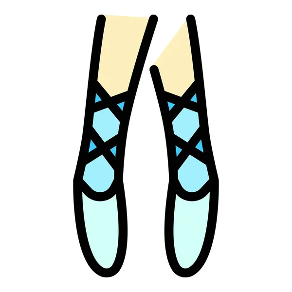 Foot Ballet Shoes Icon Outline Foot Ballet Shoes Vector Icon — Stock Vector