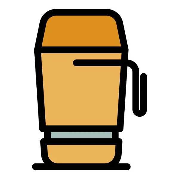 Camping Thermo Cup Icon Outline Camping Thermo Cup Vector Icon — Stock Vector