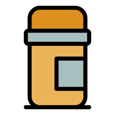 Sıcak fincan termos ikonu. Beyaz arkaplan renginde izole edilmiş web tasarımı için sıcak fincan termos vektör simgesi