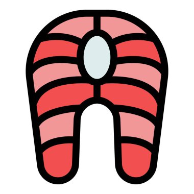 Somon vitamini ikonu. Beyaz arkaplan rengi üzerinde izole edilmiş web tasarımı için somon vitamin vektörü simgesi taslağı