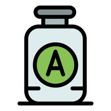 Bir ikon vitamini. Beyaz arkaplan renklerinde izole edilmiş web tasarımı için bir vektör simgesi taslağı