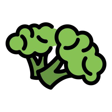 Brokoli vitamin ikonu. Beyaz arkaplan rengi üzerinde izole edilmiş web tasarımı için brokoli vitamin vektör simgesi taslağı