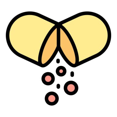 Vitamin bileşenleri simgesi. Beyaz arkaplan rengi üzerinde izole edilmiş web tasarımı için vitamin bileşenleri vektör simgesi taslağı