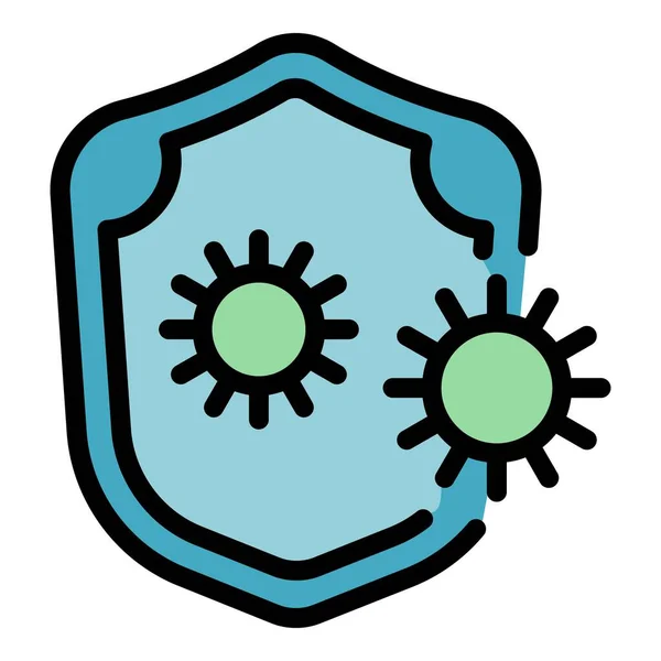 Symbol Der Virenimmunität Umriss Virus Immunität Vektor Symbol Für Web — Stockvektor