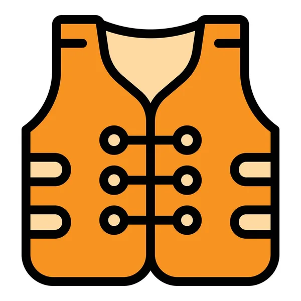 水泳ジャケットのアイコン 概要白い背景カラーフラット上に隔離されたウェブデザインのための水泳ジャケットベクトルアイコン — ストックベクタ