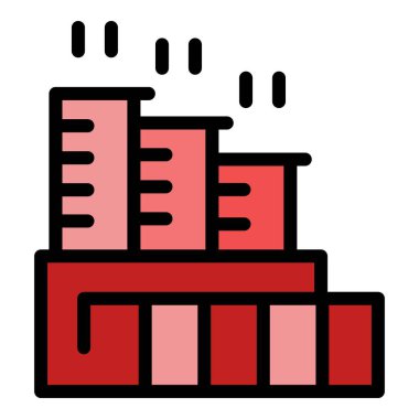 Baca ikonu üretiyorum. Beyaz arkaplan rengi üzerinde izole edilmiş web tasarımı için özet oluşturma baca vektör simgesi