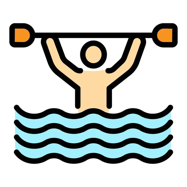 Kazanan Yüzücü Ikonu Beyaz Arkaplan Rengi Üzerinde Izole Edilmiş Web — Stok Vektör
