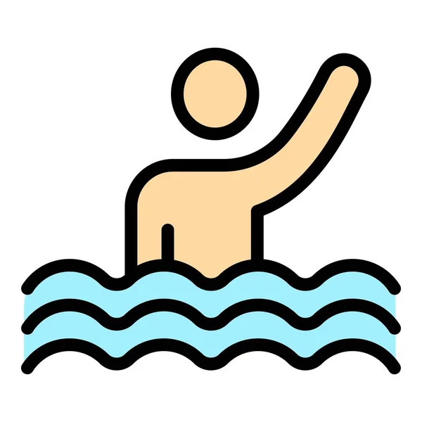 Die Ikone Des Synchronschwimmens Umriss Sport Synchronschwimmen Vektor Symbol Für — Stockvektor
