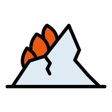 Orman felaketi ikonu. Beyaz arkaplan renklerinde izole edilmiş web tasarımı için ana hatlı orman afet vektör simgesi