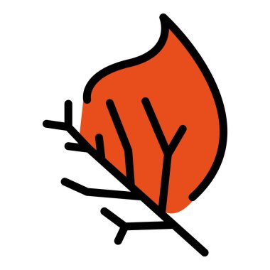 Yaprak ateş ikonu. Beyaz arkaplan renginde izole edilmiş web tasarımı için yaprak ateş vektör simgesi