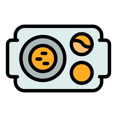 Okul yemek tepsisi ikonu. Beyaz arkaplan renginde izole edilmiş web tasarımı için özet okul yemek tepsisi vektör simgesi