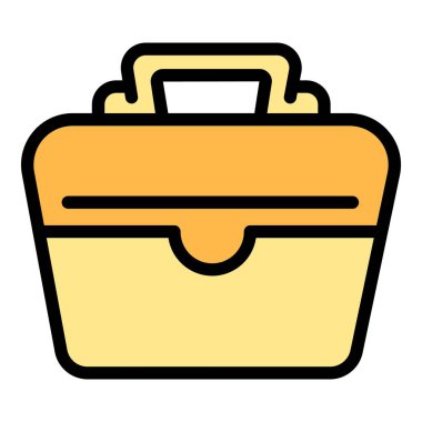 Okul çantası ikonu. Beyaz arkaplan rengi üzerinde izole edilmiş web tasarımı için okul çantası vektör simgesi taslağı