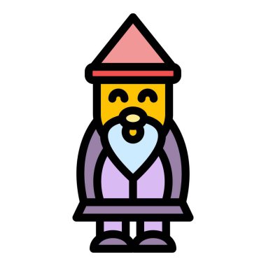 Bahçe cücesi ikonu. Beyaz arkaplan rengi üzerinde izole edilmiş web tasarımı için Yard gnome vektör simgesi