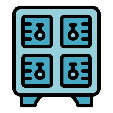 Aquapark dolap ikonu. Beyaz arkaplan rengi üzerinde izole edilmiş web tasarımı için Aquapark dolap vektör simgesi taslağı