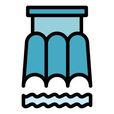 Yaz su parkı ikonu. Beyaz arkaplan rengi üzerinde izole edilmiş web tasarımı için Summer water park vektör simgesi