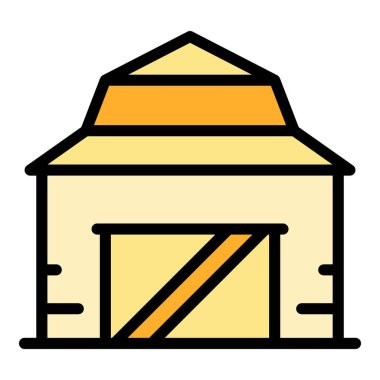 Çiftlik binası ikonu. Beyaz arkaplan rengi üzerinde izole edilmiş web tasarımı için Ranch inşa vektör simgesi