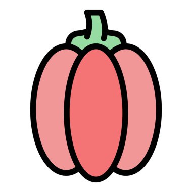 Paprica sebze ikonu. Beyaz arkaplan rengi üzerinde izole edilmiş web tasarımı için Paprica sebze vektör simgesi taslağı