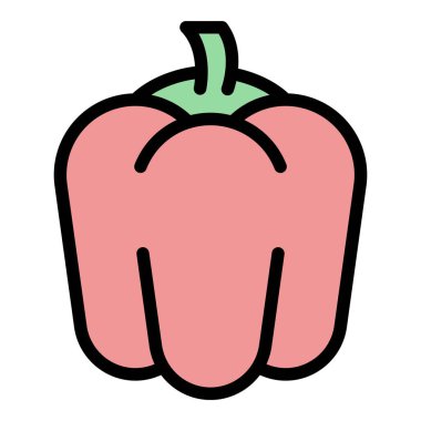 Bahçe paprica ikonu. Beyaz arkaplan rengi üzerinde izole edilmiş web tasarımı için özet bahçe paprica vektör simgesi