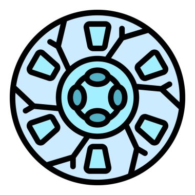 Disk simgesi debriyaj. Beyaz arkaplan rengi üzerinde izole edilmiş web tasarımı için debriyaj disk vektör simgesi