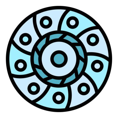 Debriyaj parçası simgesi. Beyaz arkaplan renginde izole edilmiş web tasarımı için debriyaj bölümü vektör simgesi