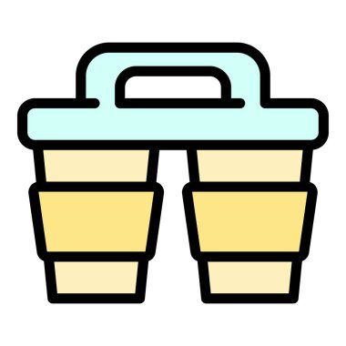 Paket kahve ikonu. Beyaz arkaplan renginde izole edilmiş web tasarımı için paket servisi kahve vektörü simgesi