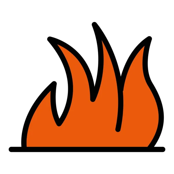 炎のアイコンだ 概要白色背景色平面上に分離されたウェブデザインのための炎ベクトルアイコン — ストックベクタ