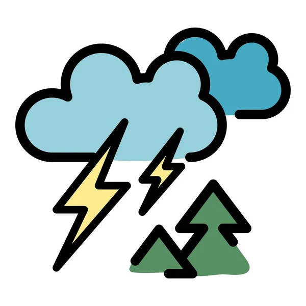 Forest Thunder Icon Outline Forest Thunder Vector Icon Web Design — Stock Vector