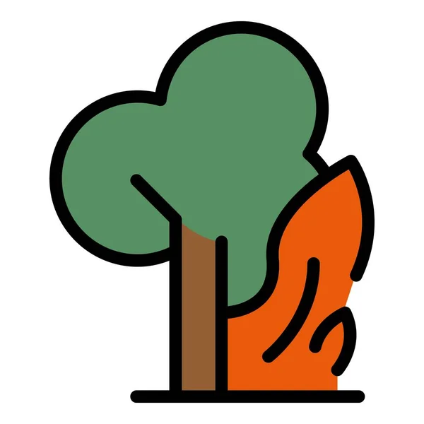 Κάψιμο Εικόνας Δέντρου Περίγραμμα Κάψιμο Δέντρο Διάνυσμα Εικονίδιο Για Σχεδιασμό — Διανυσματικό Αρχείο