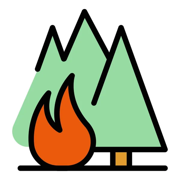 Brennbare Waldsymbole Umriss Brennbare Wald Vektor Symbol Für Web Design — Stockvektor