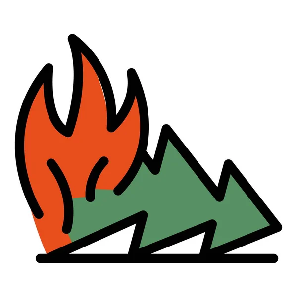 Ikona Lesního Požáru Obrys Lesní Požár Vektor Ikona Pro Web — Stockový vektor