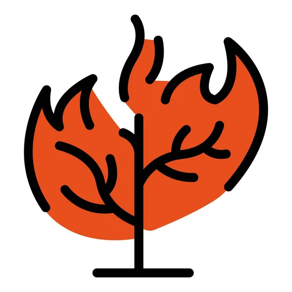 Ikone Der Baumblüte Umriss Baum Blaze Vektor Symbol Für Web — Stockvektor