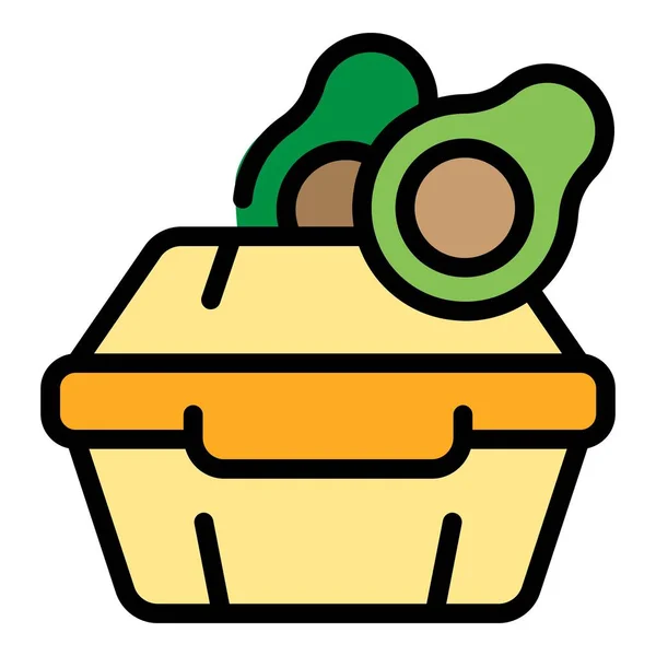 Avocado Lunchbox Ikone Umriss Avocado Lunchbox Vektorsymbol Für Web Design — Stockvektor