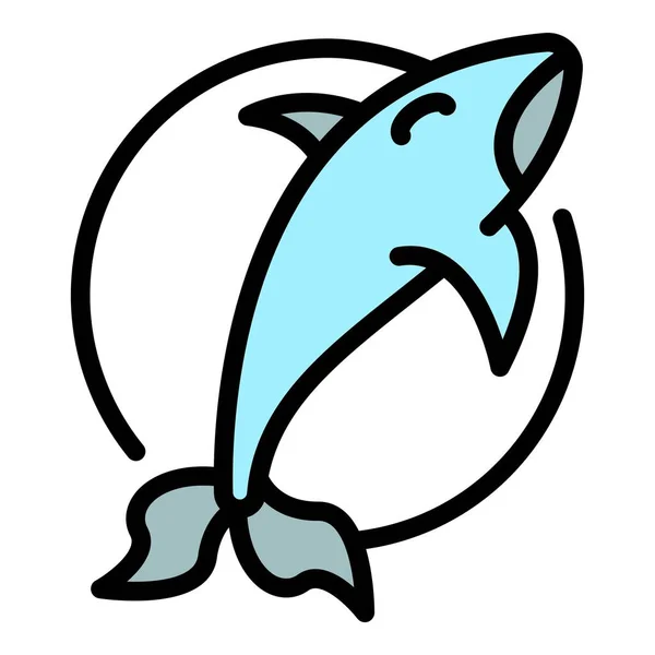 巨大なクジラのアイコン 概要白を基調としたウェブデザインのための巨大なクジラベクトルアイコンフラット — ストックベクタ
