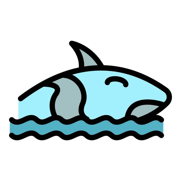 Gigantischer Killerwal Umriss Riesigen Killerwal Vektor Symbol Für Web Design — Stockvektor