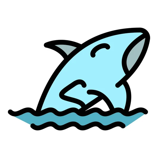 Wasserwalkiller Ikone Umriss Wasser Wal Killer Vektor Symbol Für Web — Stockvektor