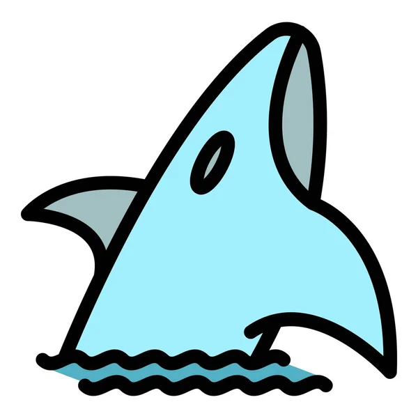 オーカクジラのアイコン 概要白を基調としたウェブデザインのためのオルカクジラベクトルアイコンフラット — ストックベクタ