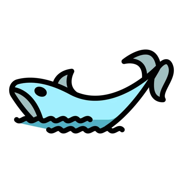 Wodna Ikona Orki Zarys Aquatic Orca Wektor Ikona Projektowania Stron — Wektor stockowy
