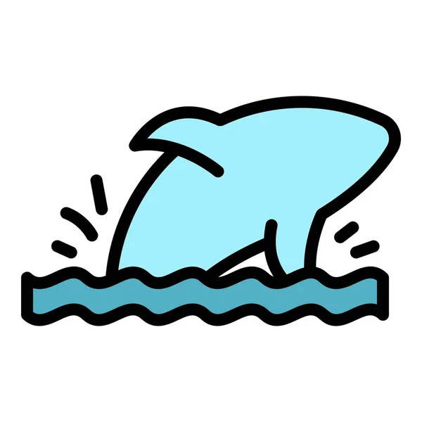 Delfinräuber Ikone Umriss Dolphin Predator Vektor Symbol Für Web Design — Stockvektor