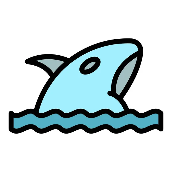 Икона Плавающей Косатки Контур Плавание Косатки Векторный Значок Веб Дизайна — стоковый вектор
