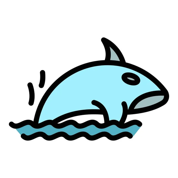 クジラのアイコンを泳ぐ 概要白を基調としたウェブデザインのための水泳クジラベクトルアイコンフラット — ストックベクタ
