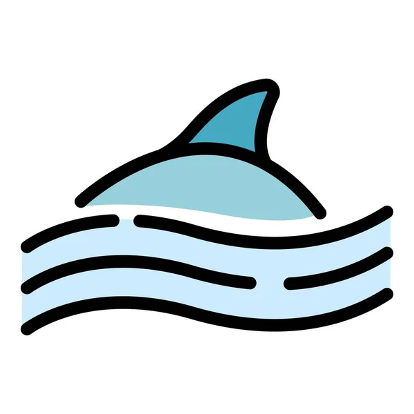 Schwimmen Delphin Symbol Umriss Swim Delphin Vektor Symbol Für Web — Stockvektor