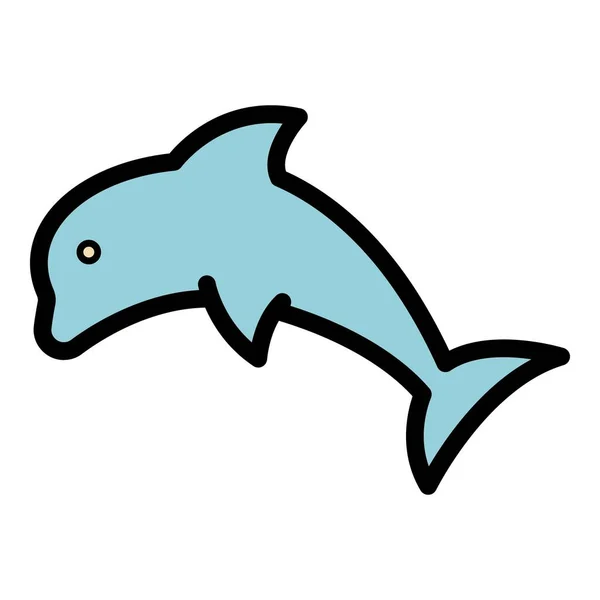 Meeres Delfin Ikone Umriss Marine Delphin Vektor Symbol Für Web — Stockvektor