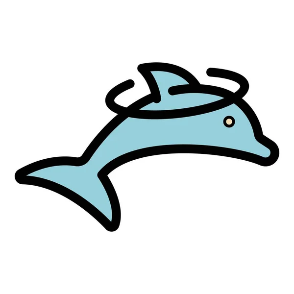 Säugetier Delfin Ikone Umriss Säugetier Delphin Vektor Symbol Für Web — Stockvektor