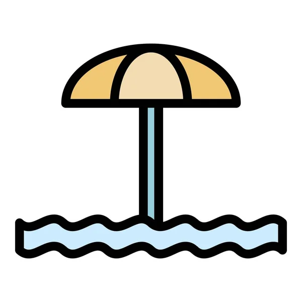 Water Park Umbrella Icon Outline Water Park Umbrella Vector Icon — Stock Vector