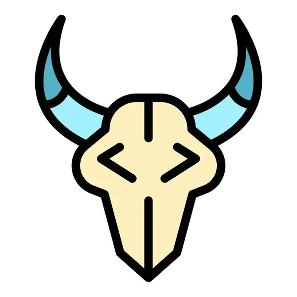 Значок Черепа Коровы Ранчо Контур Ranch Коровы Череп Векторный Значок — стоковый вектор