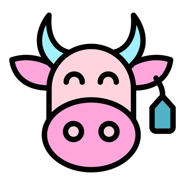 Ikona Krávy Obrys Ranč Kráva Vektor Ikona Pro Web Design — Stockový vektor