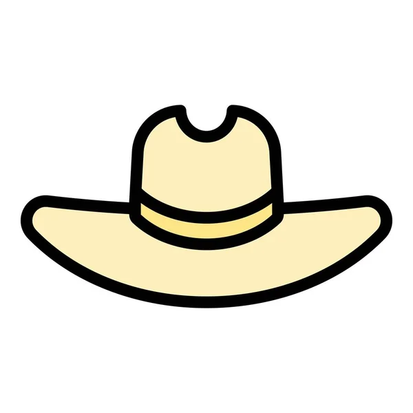 Значок Ковбойського Капелюха Ранчо Контурна Піктограма Капелюха Ранчо Ковбойського Капелюха — стоковий вектор